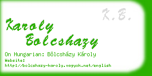 karoly bolcshazy business card