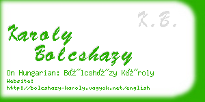 karoly bolcshazy business card